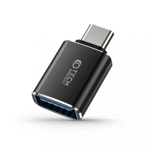 Tech-Protect UltraBoost átalakító Type-C USB-A OTG adapter, fekete